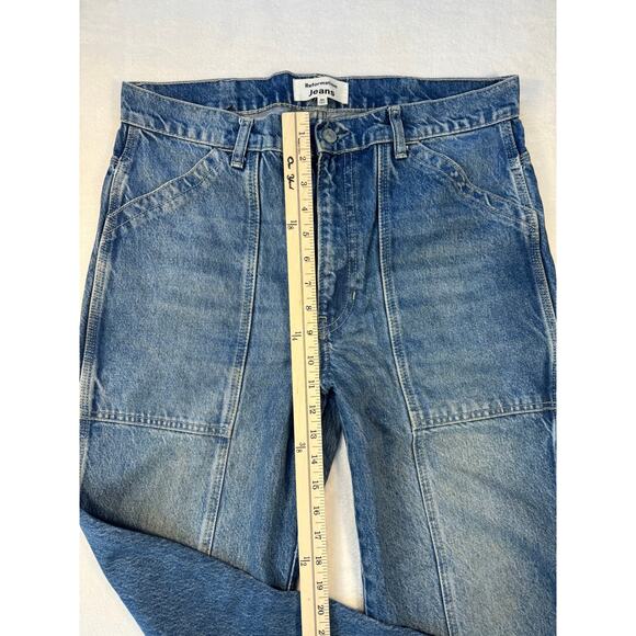 Reformation Denim Kealy Carpenter Utility Jeans 30 High Rise Relaxed Straight - Picture 11 of 13